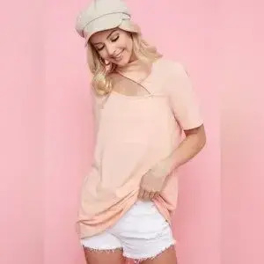 BiBi Rib Knit With Front Cut Out Mock Neck Top - Picture 5 of 5
